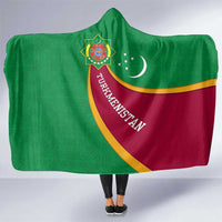 Turkmenistan Green Hooded Blanket with Crescent Moon and State Emblem Design