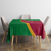 Turkmenistan Green Tablecloth with Crescent Moon and State Emblem Design