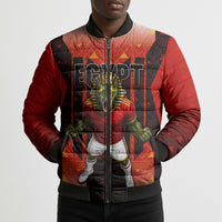 Personalized Egypt Soccer Sobek Crocodile Mascot Bomber Puffer Jacket Pharaoh Mascot Egyptian Hieroglyphic