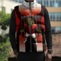 Personalized Egypt Soccer Sobek Crocodile Mascot Sleeveless Puffer Jacket Pharaoh Mascot Egyptian Hieroglyphic