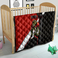 Personalized Egypt Soccer Sobek Crocodile Mascot Quilt Ancient Egyptian Hieroglyphic Stripe