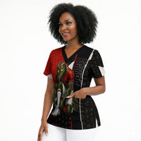 Personalized Egypt Soccer Sobek Crocodile Mascot Scrub Top Ancient Egyptian Hieroglyphic Stripe