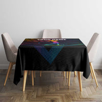 Colorful Golf Tablecloth Watercolor American Flag Female Golfer Silhouette in Rainbow Gradient - Wonder Print Shop