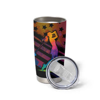Colorful Golf Tumbler Cup Watercolor American Flag Female Golfer Silhouette in Rainbow Gradient - Wonder Print Shop