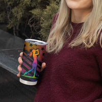 Colorful Golf Tumbler Cup Watercolor American Flag Female Golfer Silhouette in Rainbow Gradient - Wonder Print Shop