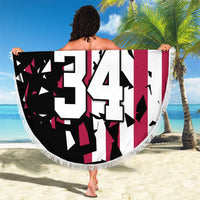 Personalized Dirt Bike Racing Beach Blanket Shattered American Flag and Race Checkered Patch Graphic in Red White and Blue - Wonder Print Shop