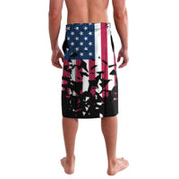 Personalized Dirt Bike Racing Lavalava Shattered American Flag and Race Checkered Patch Graphic in Red White and Blue - Wonder Print Shop