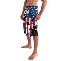 Personalized Dirt Bike Racing Lavalava Shattered American Flag and Race Checkered Patch Graphic in Red White and Blue - Wonder Print Shop