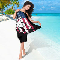 Personalized Dirt Bike Racing Sarong Shattered American Flag and Race Checkered Patch Graphic in Red White and Blue - Wonder Print Shop