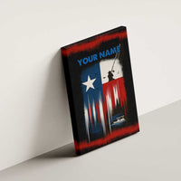 Texas Flag Fishing Canvas Wall Art with Silhouette Fisherman and Rustic Lake Scene in Red White Blue - Wonder Print Shop