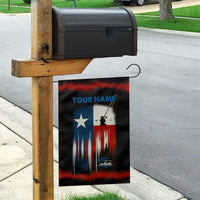 Texas Flag Fishing Garden Flag with Silhouette Fisherman and Rustic Lake Scene in Red White Blue - Wonder Print Shop