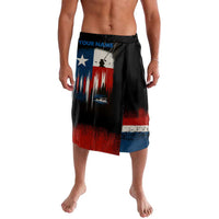 Texas Flag Fishing Lavalava with Silhouette Fisherman and Rustic Lake Scene in Red White Blue - Wonder Print Shop