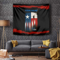 Texas Flag Fishing Tapestry with Silhouette Fisherman and Rustic Lake Scene in Red White Blue - Wonder Print Shop