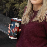 Texas Flag Fishing Tumbler Cup with Silhouette Fisherman and Rustic Lake Scene in Red White Blue - Wonder Print Shop