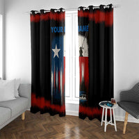 Texas Flag Fishing Window Curtain with Silhouette Fisherman and Rustic Lake Scene in Red White Blue - Wonder Print Shop