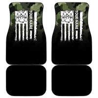 Camouflage Bowling Car Mats with Grunge American Flag and Pin Emblem in Military Green - Wonder Print Shop