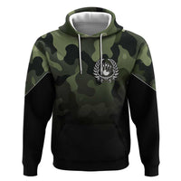 Camouflage Bowling Hoodie with Grunge American Flag and Pin Emblem in Military Green - Wonder Print Shop