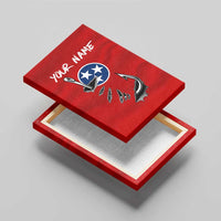 Tennessee Flag Fishing Canvas Wall Art with Ripped Hook Graphic and Triple Star Symbol in Red and Blue - Wonder Print Shop