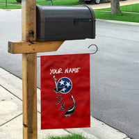 Tennessee Flag Fishing Garden Flag with Ripped Hook Graphic and Triple Star Symbol in Red and Blue - Wonder Print Shop