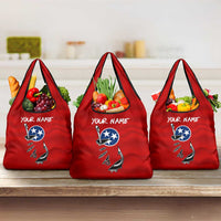 Tennessee Flag Fishing Grocery Bag with Ripped Hook Graphic and Triple Star Symbol in Red and Blue - Wonder Print Shop
