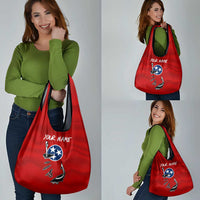 Tennessee Flag Fishing Grocery Bag with Ripped Hook Graphic and Triple Star Symbol in Red and Blue - Wonder Print Shop