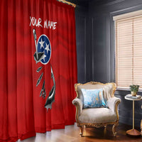 Tennessee Flag Fishing Window Curtain with Ripped Hook Graphic and Triple Star Symbol in Red and Blue - Wonder Print Shop