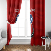Tennessee Flag Fishing Window Curtain with Ripped Hook Graphic and Triple Star Symbol in Red and Blue - Wonder Print Shop