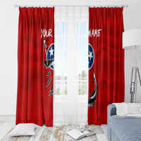 Tennessee Flag Fishing Window Curtain with Ripped Hook Graphic and Triple Star Symbol in Red and Blue - Wonder Print Shop