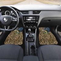 Rainbow Trout Fishing Car Mats with Camouflage Reeds and Forest Background in Nature-Inspired Colors - Wonder Print Shop