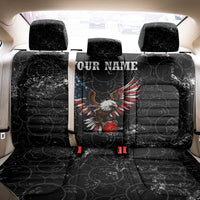 American Eagle Bowling Back Car Seat Cover with Distressed Flag and Grunge Pattern in Red White and Blue - Wonder Print Shop