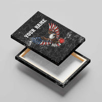 American Eagle Bowling Canvas Wall Art with Distressed Flag and Grunge Pattern in Red White and Blue - Wonder Print Shop