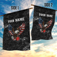 American Eagle Bowling Garden Flag with Distressed Flag and Grunge Pattern in Red White and Blue - Wonder Print Shop