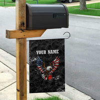 American Eagle Bowling Garden Flag with Distressed Flag and Grunge Pattern in Red White and Blue - Wonder Print Shop