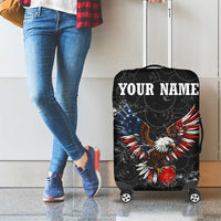 American Eagle Bowling Luggage Cover with Distressed Flag and Grunge Pattern in Red White and Blue - Wonder Print Shop