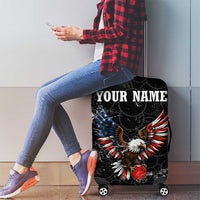 American Eagle Bowling Luggage Cover with Distressed Flag and Grunge Pattern in Red White and Blue - Wonder Print Shop