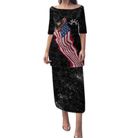 American Eagle Bowling Puletasi with Distressed Flag and Grunge Pattern in Red White and Blue - Wonder Print Shop
