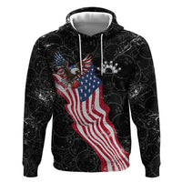 American Eagle Bowling Zip Hoodie with Distressed Flag and Grunge Pattern in Red White and Blue - Wonder Print Shop
