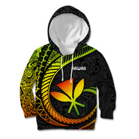 Hawaii Kanaka Maoli Kid Hoodie Polynesian Tornado Infusion Gradient - Wonder Print Shop