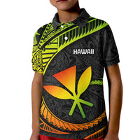 Hawaii Kanaka Maoli Kid Polo Shirt Polynesian Tornado Infusion Gradient - Wonder Print Shop