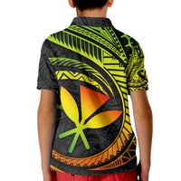 Hawaii Kanaka Maoli Kid Polo Shirt Polynesian Tornado Infusion Gradient - Wonder Print Shop