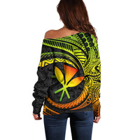Hawaii Kanaka Maoli Off Shoulder Sweater Polynesian Tornado Infusion Gradient - Wonder Print Shop