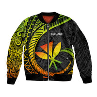 Hawaii Kanaka Maoli Sleeve Zip Bomber Jacket Polynesian Tornado Infusion Gradient - Wonder Print Shop