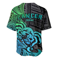 Zodiac Cancer Baseball Jersey Polynesian in Gradient Blue - Wonder Print Shop