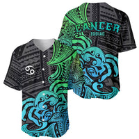Zodiac Cancer Baseball Jersey Polynesian in Gradient Blue - Wonder Print Shop