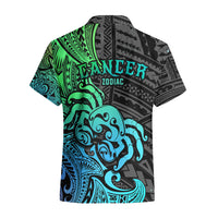 Zodiac Cancer Hawaiian Shirt Polynesian in Gradient Blue - Wonder Print Shop