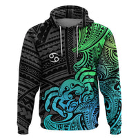 Zodiac Cancer Hoodie Polynesian in Gradient Blue - Wonder Print Shop