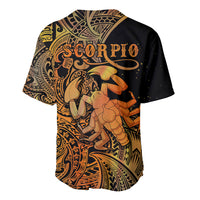 Zodiac Scorpio Baseball Jersey Polynesian in Orange - Wonder Print Shop