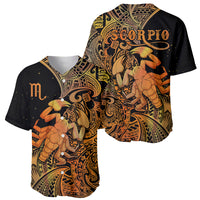 Zodiac Scorpio Baseball Jersey Polynesian in Orange - Wonder Print Shop
