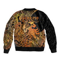 Zodiac Scorpio Bomber Jacket Polynesian in Orange - Wonder Print Shop