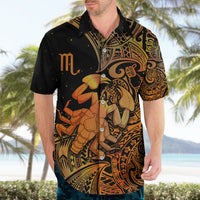 Zodiac Scorpio Hawaiian Shirt Polynesian in Orange - Wonder Print Shop